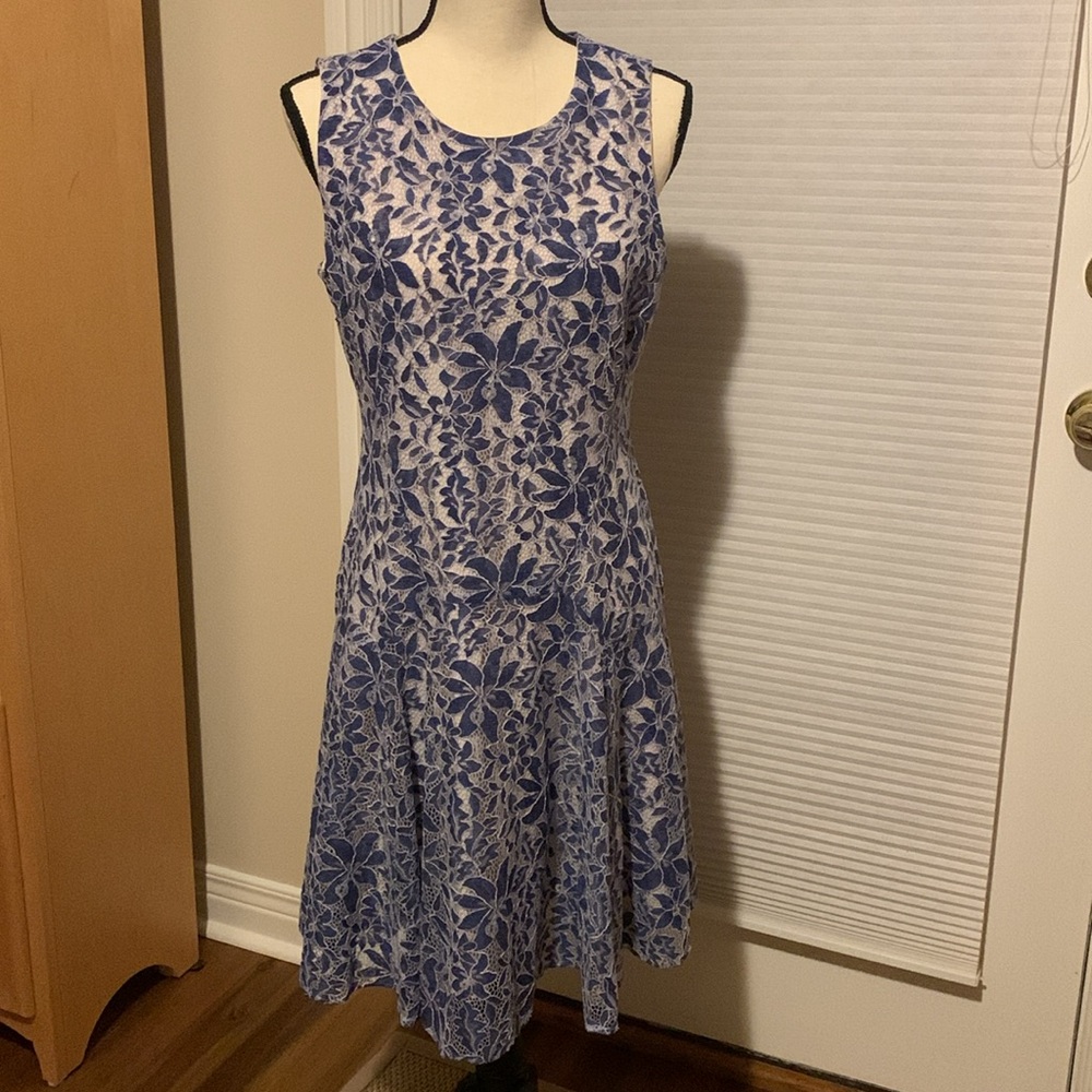 Tommy Hilfiger Fit and Flare Lace Overlay Dress